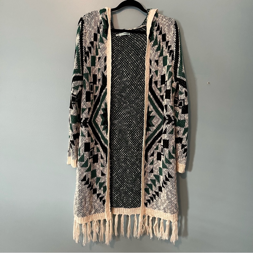 Western style duster sweater